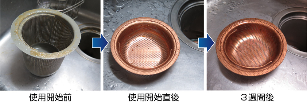 銅バスケットの使用経過